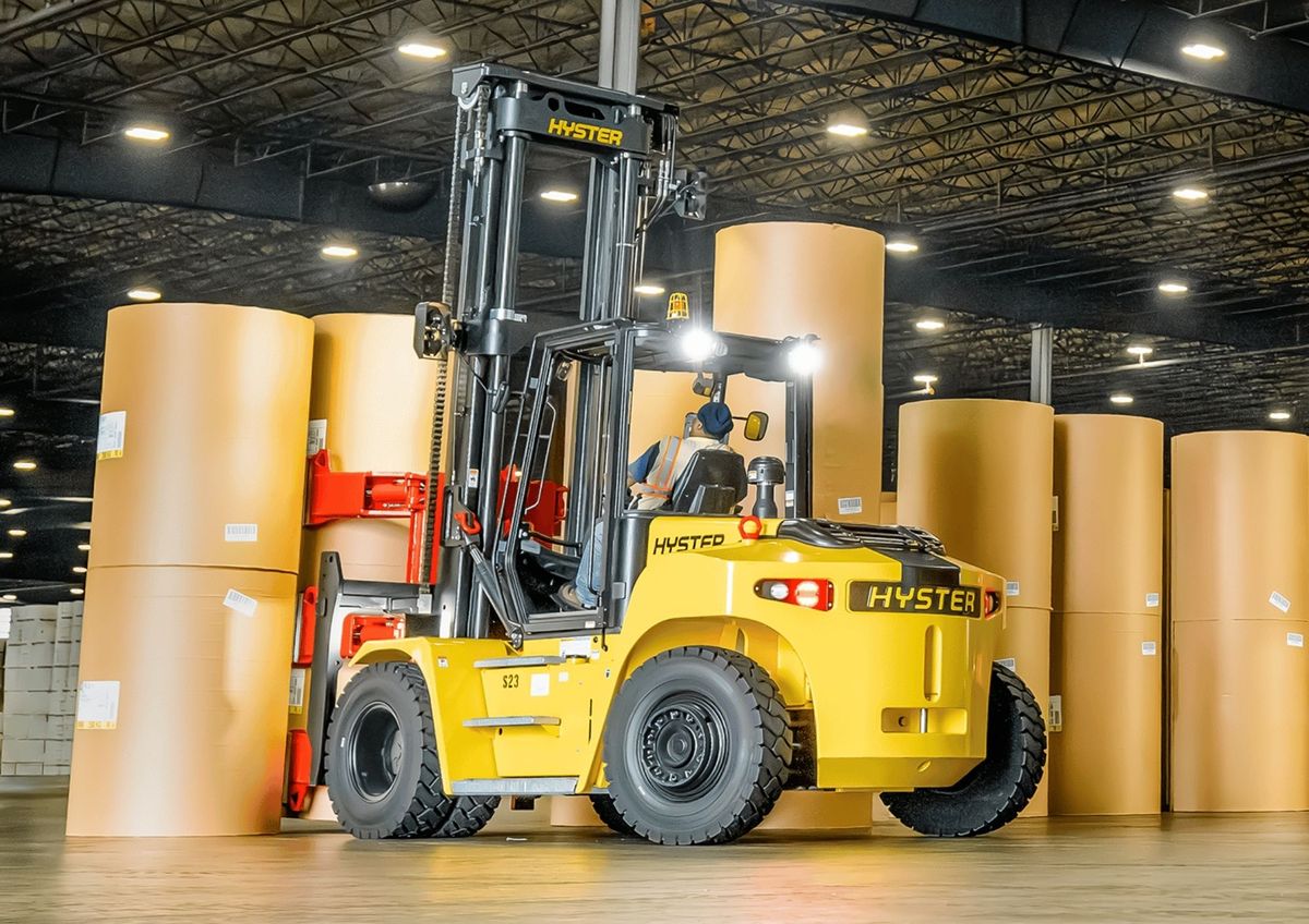 Hyster targonca forgatós tekercsfogóval